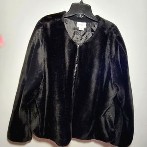 Vintage Koret fuzzy/ faux fur black cardigan